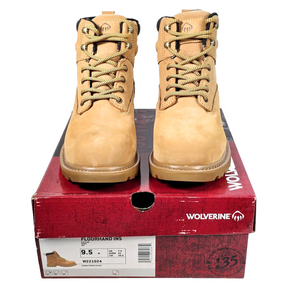 Wolverine Floorhand Women's 9.5M Insulated Steel-Toe 6" Brown Work Boots W221024 - Picture 1 of 14